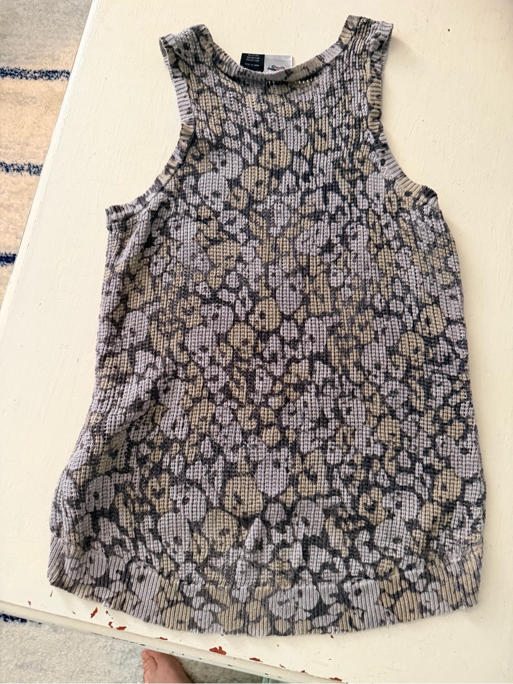 Harley-Davidson Gray & Taupe skull print Ribbed Tank sweater size 2x
